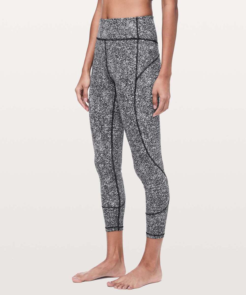 LULULEMON In Movement Tight Crop Pants Everlux Diffuse Starlight Black Size 12